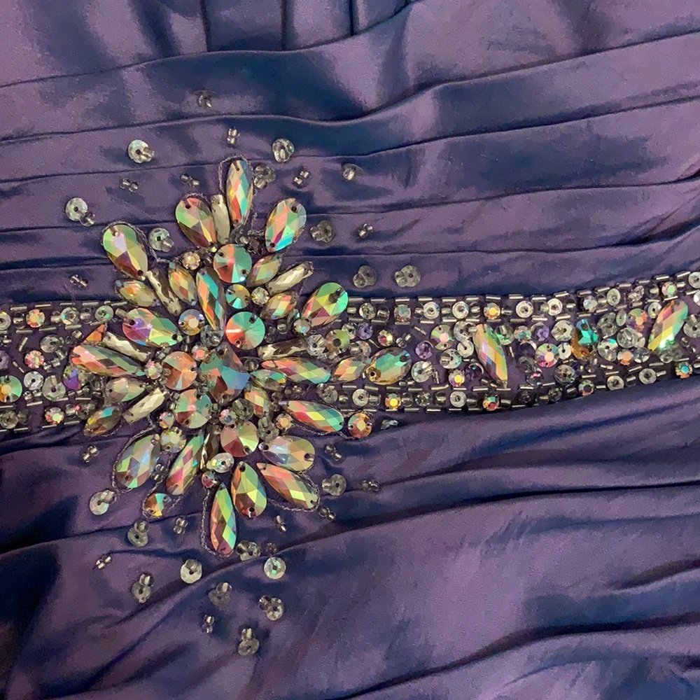 NWT Tony Bowls blue purple ombre beaded formal prom bridesmaid gown dress size 2 - Picture 7 of 9